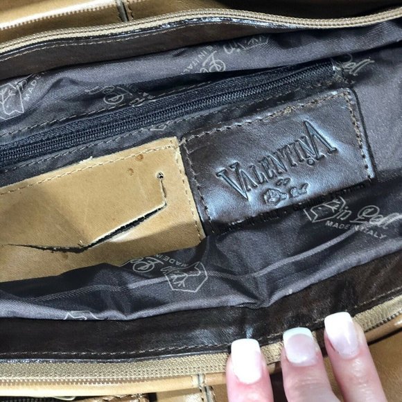 Valentina Brown Leather Handbag - Picture 5 of 6